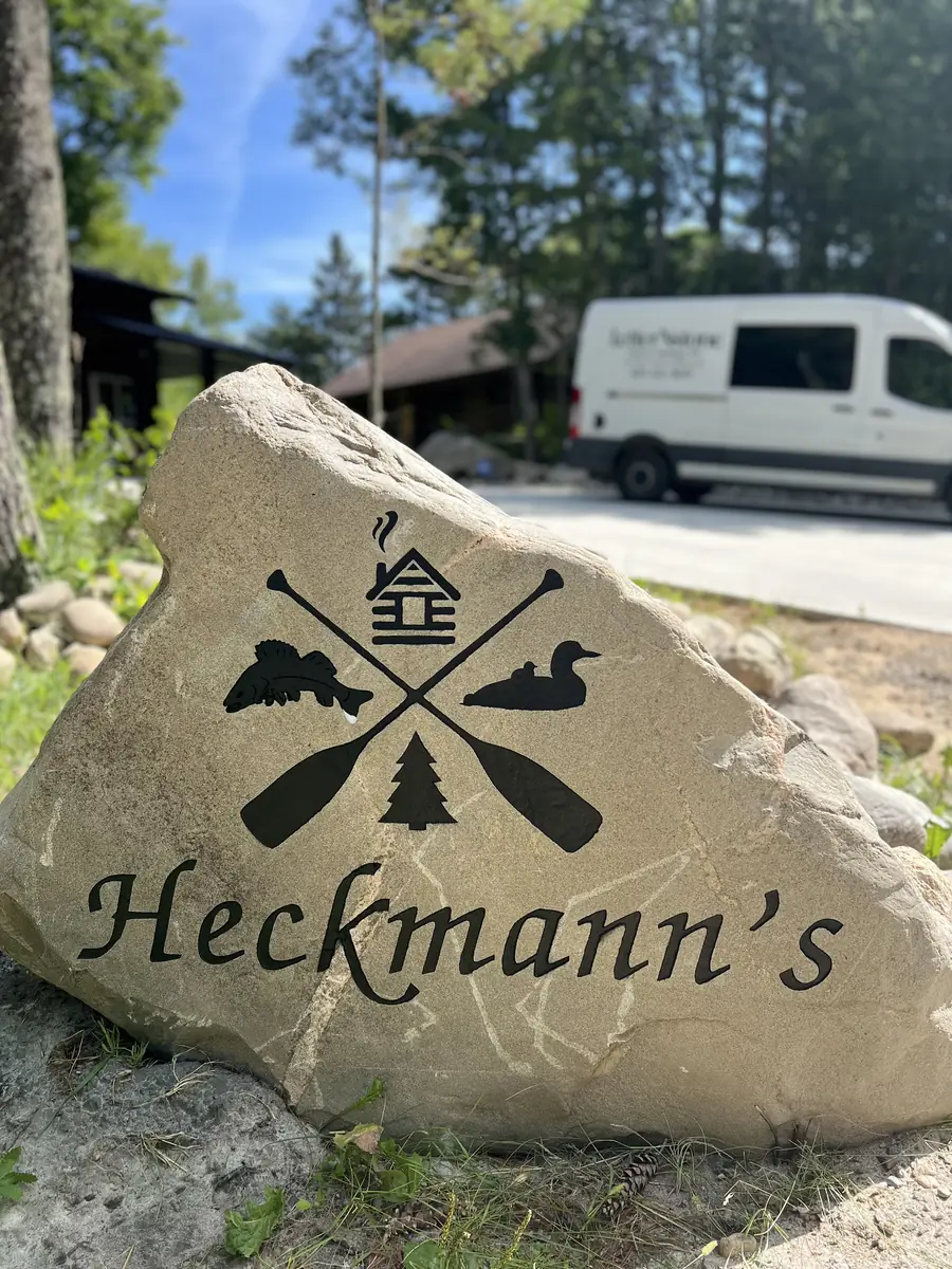 Heckman — custom engraved granite yard rock by LetterNstone