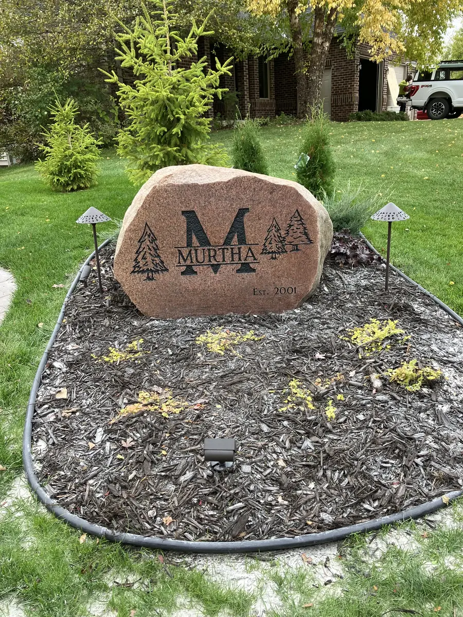 Murtha Est. 2001 — custom engraved granite yard rock by LetterNstone
